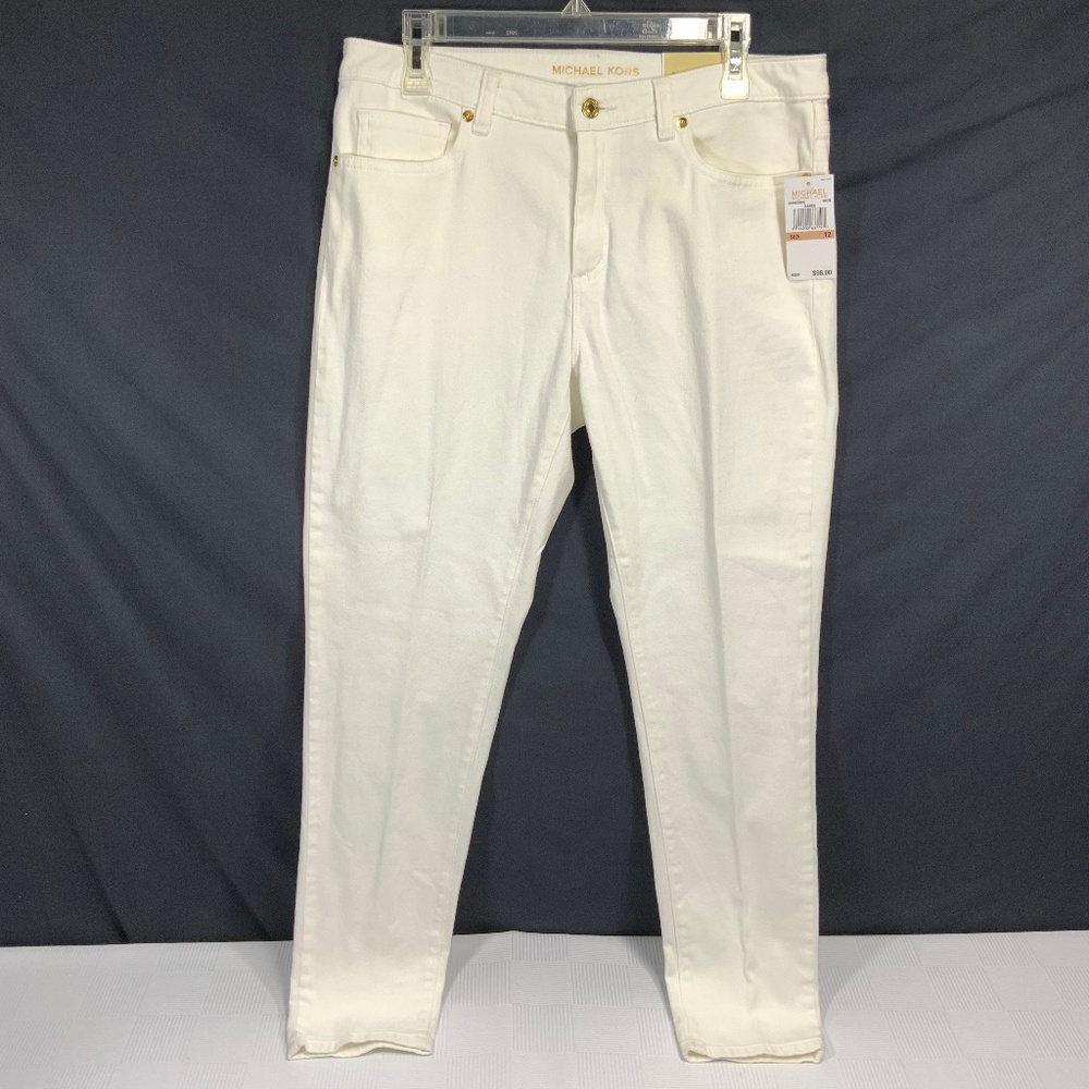 NWT - Michael Kors Izzy Skinny White Jeans - 12